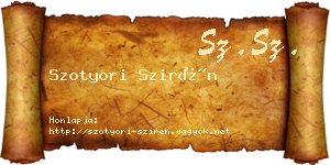 Szotyori Szirén névjegykártya